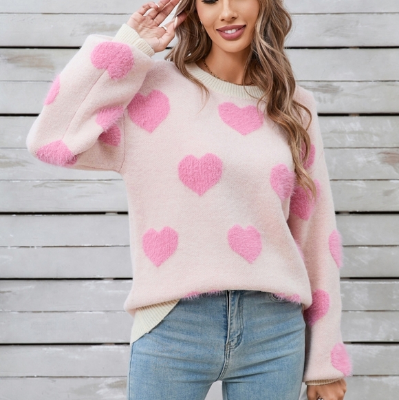 All the Love Pullover Sweater - Blush Pink - Picture 2 of 6
